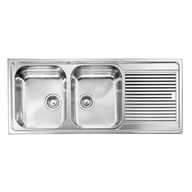 LAVELLO ZENITH 116x50 cm INOX SATINATO 2 VASCHE SINISTRA CON SGOCCIOLATOIO PILETTA 3'' | Tecnomat LAVELLO ZENITH 116x50 cm INOX SATINATO 2 VASCHE SINISTRA CON SGOCCIOLATOIO PILETTA 3'' | Tecnomat
