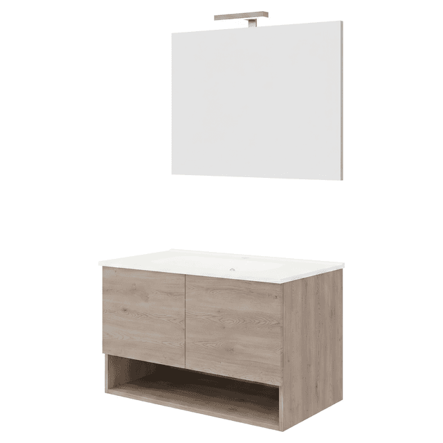 MOBILE VALENTINA 2 ANTE E VANO GIORNO NOCE LAVABO IN CERAMICA 81x53x46cm (LxHxP) | Tecnomat MOBILE VALENTINA 2 ANTE E VANO GIORNO NOCE LAVABO IN CERAMICA 81x53x46cm (LxHxP) - 2 | Tecnomat