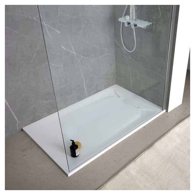 PIATTO DOCCIA SILK TOUCH IN MARMORESINA LISCIO BIANCO 80X120 cm H 3,5 cm PILETTA 40x300 mm | Tecnomat PIATTO DOCCIA SILK TOUCH IN MARMORESINA LISCIO BIANCO 80X120 cm H 3,5 cm PILETTA 40x300 mm - 2 | Tecnomat