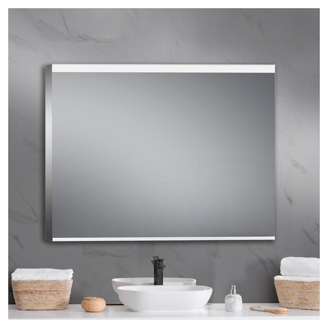 SPECCHIO PARIS 90x70 cm CORNICE ACCIAIO RETROILLUMINATO REVERSIBILE STRIP LED 17 W LUCE NEUTRA | Tecnomat SPECCHIO PARIS 90x70 cm CORNICE ACCIAIO RETROILLUMINATO REVERSIBILE STRIP LED 17 W LUCE NEUTRA | Tecnomat
