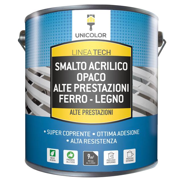 SMALTO ACQUA UNICOLOR BIANCO OPACO 5 l FERRO/LEGNO INTERNO ESTERNO 8-10 m² CON 1 l | Tecnomat SMALTO ACQUA UNICOLOR BIANCO OPACO 5 l FERRO/LEGNO INTERNO ESTERNO 8-10 m² CON 1 l | Tecnomat