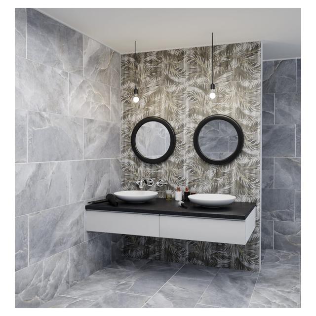 RIVESTIMENTO DECORO PALMA ORO/GRIGIO 60x120x0,9cm RETTIFICATO PEI4 R9 GRES PORCELLANATO | Tecnomat RIVESTIMENTO DECORO PALMA ORO/GRIGIO 60x120x0,9cm RETTIFICATO PEI4 R9 GRES PORCELLANATO | Tecnomat