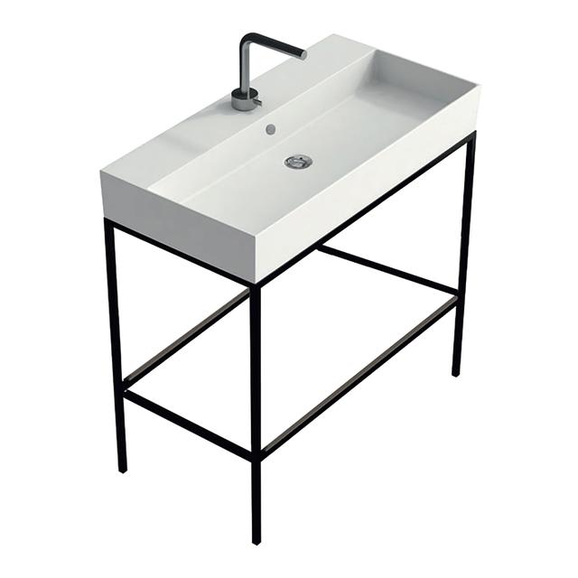 LAVABO MONOBLOCCO 1 VASCA 91x15x46 cm (LxHxP) IN CERAMICA BIANCA | Tecnomat LAVABO MONOBLOCCO 1 VASCA 91x15x46 cm (LxHxP) IN CERAMICA BIANCA - 2 | Tecnomat