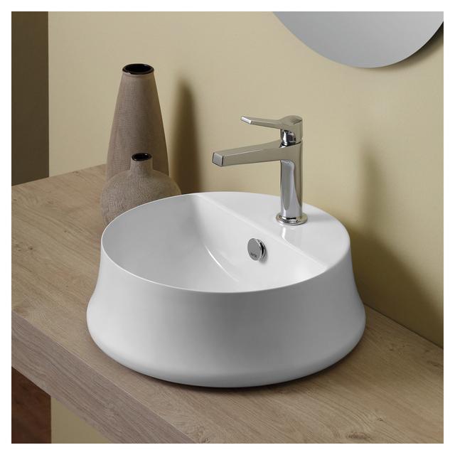 LAVABO D'APPOGGIO SIMAS SHARP03 CERAMICA BIANCO LUCIDO TONDO CON FORO Ø42x16 cm (ØxH) | Tecnomat LAVABO D'APPOGGIO SIMAS SHARP03 CERAMICA BIANCO LUCIDO TONDO CON FORO Ø42x16 cm (ØxH) - 2 | Tecnomat