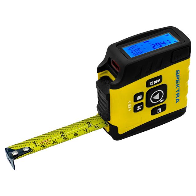 FLESSOMETRO DIGITALE SPEKTRA DT20 5 m x 20mm CON MISURATORE LASER INCORPORATO 20 m CON LCD | Tecnomat FLESSOMETRO DIGITALE SPEKTRA DT20 5 m x 20mm CON MISURATORE LASER INCORPORATO 20 m CON LCD - 2 | Tecnomat