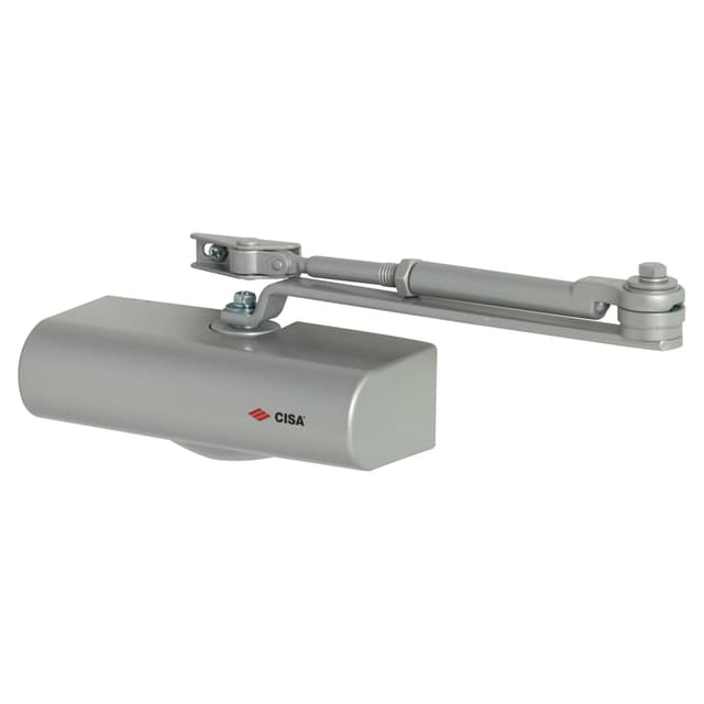 CHIUDIPORTA CISA AERODINAMICO CON FERMO CHIUSURA SPINTA REGOLABILE ARGENTO | Tecnomat CHIUDIPORTA CISA AERODINAMICO CON FERMO CHIUSURA SPINTA REGOLABILE ARGENTO - 2 | Tecnomat