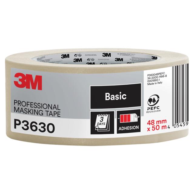 NASTRO MASCHERATURA 3M P3630 48mm x 50m BEIGE PER INTERNI IDEALE PER SUPERFICI LISCE | Tecnomat NASTRO MASCHERATURA 3M P3630 48mm x 50m BEIGE PER INTERNI IDEALE PER SUPERFICI LISCE | Tecnomat