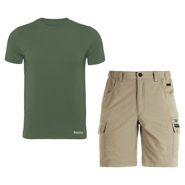 SET KAPRIOL PANTALONCINI BEIGE E MAGLIETTA VERDE MILITARE TAGLIA XL | Tecnomat SET KAPRIOL PANTALONCINI BEIGE E MAGLIETTA VERDE MILITARE TAGLIA XL - 2 | Tecnomat