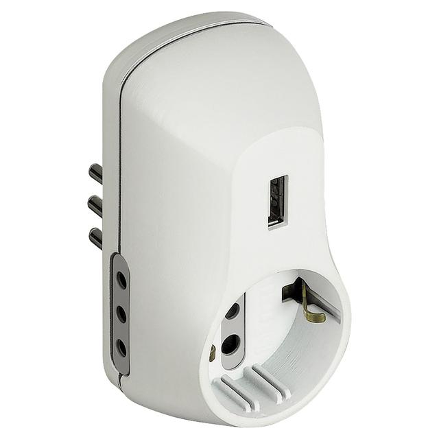 ADATTATORE BTICINO 2P+T SPINA 10A USB 1 SCHUKO E 2 PRESE 10A COLORE BIANCO | Tecnomat ADATTATORE BTICINO 2P+T SPINA 10A USB 1 SCHUKO E 2 PRESE 10A COLORE BIANCO | Tecnomat