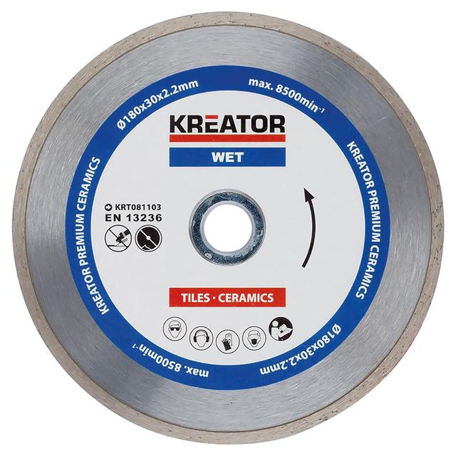 DISCO DIAMANTATO KREATOR Ø180 mm CORONA CONTINUA CON RIDUZIONE PER TAGLIAPIASTRELLE | Tecnomat DISCO DIAMANTATO KREATOR Ø180 mm CORONA CONTINUA CON RIDUZIONE PER TAGLIAPIASTRELLE | Tecnomat