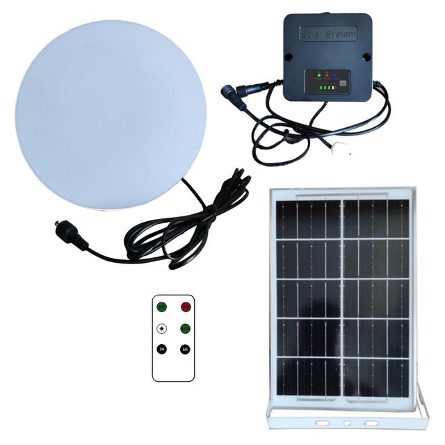 KIT ILLUMINAZIONE SOLARE OFF GRID CON 1 PLAFONIERA TONDA LED 600 lm PANNELLO E BATTERIA LI-ION | Tecnomat KIT ILLUMINAZIONE SOLARE OFF GRID CON 1 PLAFONIERA TONDA LED 600 lm PANNELLO E BATTERIA LI-ION - 2 | Tecnomat
