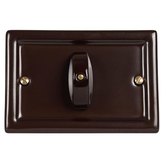 PLACCA RETTANGOLARE CERAMICA 113x77 mm MARRONE CON DEVIATORE 10A 250V PER SCATOLA 503 | Tecnomat PLACCA RETTANGOLARE CERAMICA 113x77 mm MARRONE CON DEVIATORE 10A 250V PER SCATOLA 503 - 2 | Tecnomat