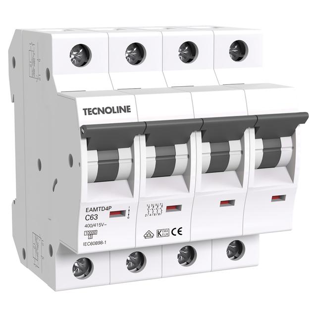 INTERRUTTORE MAGNETOTERMICO TECNOLINE 4P 63A 10KA 415V 4 MODULI | Tecnomat INTERRUTTORE MAGNETOTERMICO TECNOLINE 4P 63A 10KA 415V 4 MODULI - 2 | Tecnomat