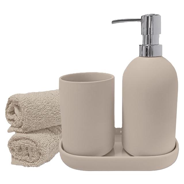 SET BAGNO 3 PZ SABBIA CON DISPENSER, PORTASPAZZOLINI, | Tecnomat SET BAGNO 3 PZ SABBIA CON DISPENSER, PORTASPAZZOLINI, | Tecnomat