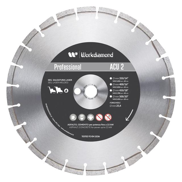 DISCO DIAMANTATO WORKDIAMOND Ø400 mm ACU2 TAGIO UMIDO PER ASFALTO E CEMENTO | Tecnomat DISCO DIAMANTATO WORKDIAMOND Ø400 mm ACU2 TAGIO UMIDO PER ASFALTO E CEMENTO | Tecnomat