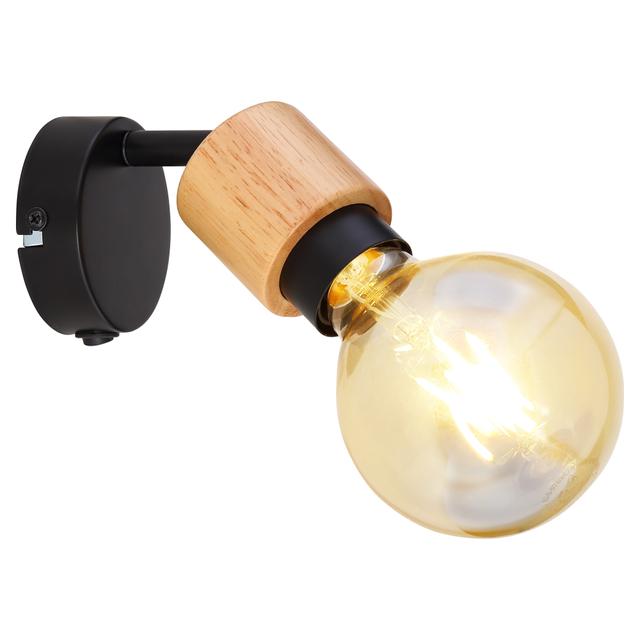 SPOT SINGOLO JORNA 1xE27 FINO A 40W IN METALLO NERO E LEGNO LAMPADINA NON INCLUSA 230V | Tecnomat SPOT SINGOLO JORNA 1xE27 FINO A 40W IN METALLO NERO E LEGNO LAMPADINA NON INCLUSA 230V | Tecnomat