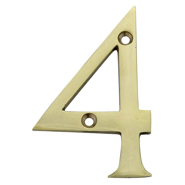 NUMERO INGLESE COTTALI ''4'' 75 mm OTTONE LUCIDO VERNICIATO | Tecnomat NUMERO INGLESE COTTALI ''4'' 75 mm OTTONE LUCIDO VERNICIATO - 2 | Tecnomat