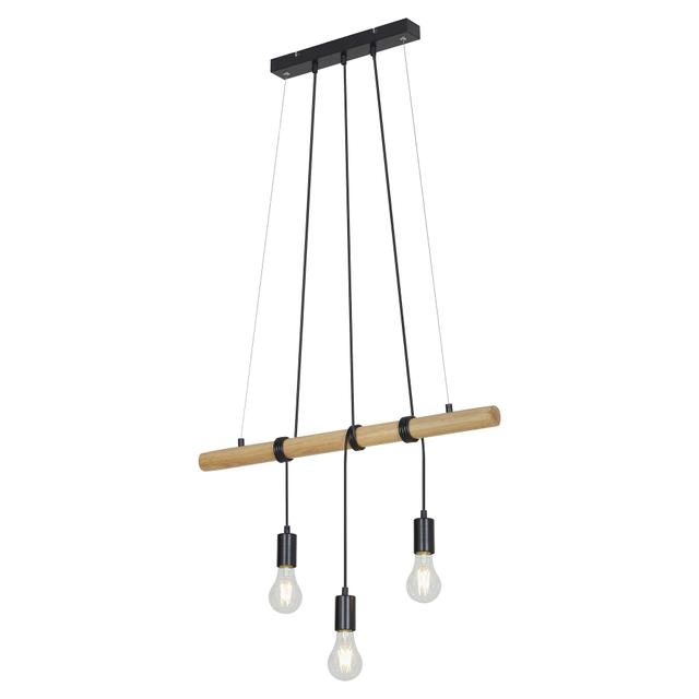 SOSPENSIONE BAR 3xE27 FINO A 25W IN LEGNO CHIARO E METALLO NERO LAMPADINE NON INCLUSE IP20 | Tecnomat SOSPENSIONE BAR 3xE27 FINO A 25W IN LEGNO CHIARO E METALLO NERO LAMPADINE NON INCLUSE IP20 - 2 | Tecnomat