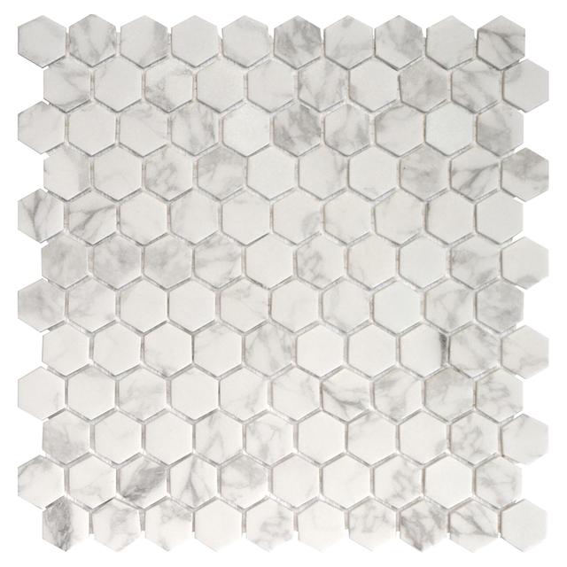 MOSAICO HEX STATUARIO RETE 30x30x0,49 cm PEI 3 R5 PASTA DI VETRO VENDITA AL FOGLIO | Tecnomat MOSAICO HEX STATUARIO RETE 30x30x0,49 cm PEI 3 R5 PASTA DI VETRO VENDITA AL FOGLIO - 2 | Tecnomat