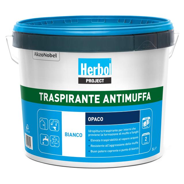 IDROPITTURA ANTIMUFFA HERBOL 5 l BIANCO TRASPIRANTE 5 - 6 m²/l A 2 MANI | Tecnomat IDROPITTURA ANTIMUFFA HERBOL 5 l BIANCO TRASPIRANTE 5 - 6 m²/l A 2 MANI - 2 | Tecnomat