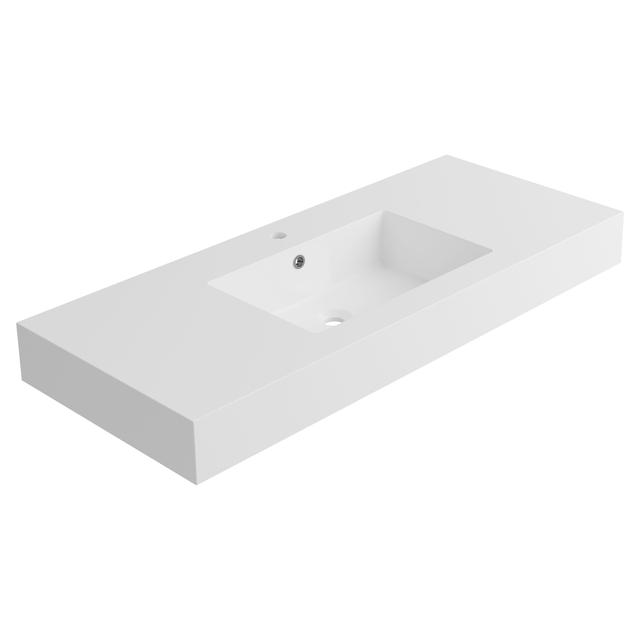 LAVABO MONOBLOCCO 1 VASCA 120x12x50 cm (LxHxP) IN MARMORESINA BIANCO OPACO AUTOPORTANTE | Tecnomat LAVABO MONOBLOCCO 1 VASCA 120x12x50 cm (LxHxP) IN MARMORESINA BIANCO OPACO AUTOPORTANTE - 2 | Tecnomat