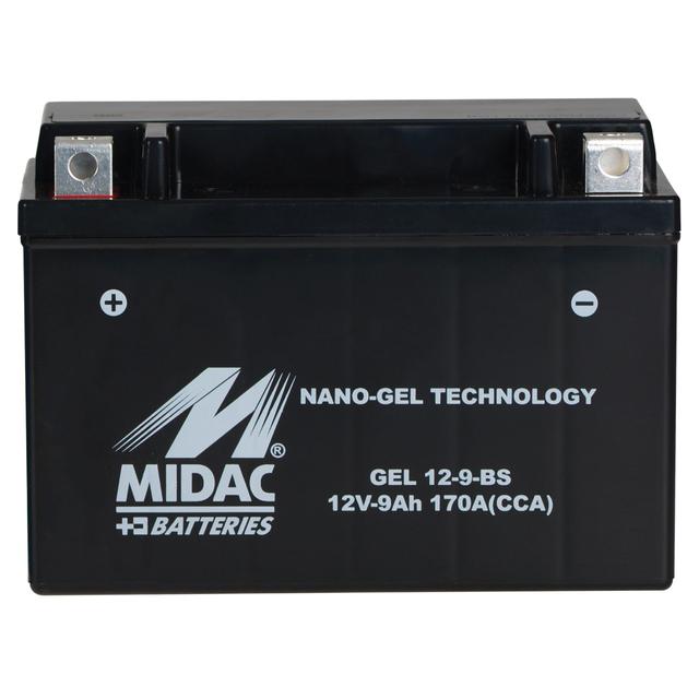 BATTERIA MOTO GEL 9Ah 170A MIDAC 9-BS 151x87x105 mm (LxPxH) PESO 2,814 kg | Tecnomat BATTERIA MOTO GEL 9Ah 170A MIDAC 9-BS 151x87x105 mm (LxPxH) PESO 2,814 kg | Tecnomat