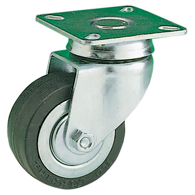 RUOTA Ø 50 mm PORTATA 25 kg GOMMA NERA SUPPORTO A PIASTRA GIREVOLE | Tecnomat RUOTA Ø 50 mm PORTATA 25 kg GOMMA NERA SUPPORTO A PIASTRA GIREVOLE - 2 | Tecnomat