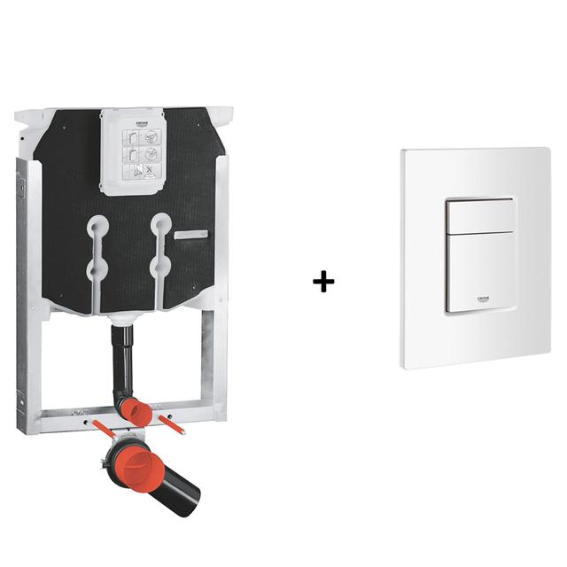 CASSETTA WC INCASSO GROHE UNISET PER WC SOSPESO 3-6 L + PLACCA WC EVEN DOPPIO TASTO BIANCA | Tecnomat CASSETTA WC INCASSO GROHE UNISET PER WC SOSPESO 3-6 L + PLACCA WC EVEN DOPPIO TASTO BIANCA | Tecnomat