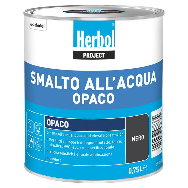 SMALTO ACQUA OPACO HERBOL NERO 0,75 l 10-12 m²/l PER MANO | Tecnomat SMALTO ACQUA OPACO HERBOL NERO 0,75 l 10-12 m²/l PER MANO - 2 | Tecnomat