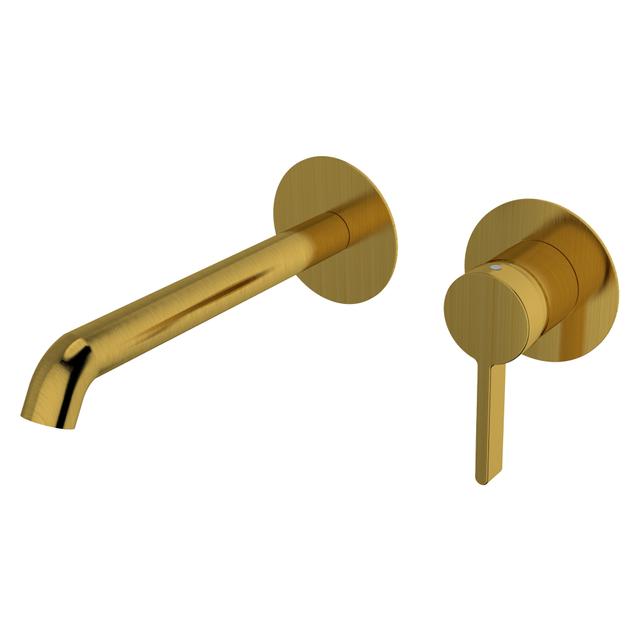 MISCELATORE LAVABO A PARETE HUBER LODGE ORO SPAZZOLATO CARTUCCIA Ø 35 mm | Tecnomat MISCELATORE LAVABO A PARETE HUBER LODGE ORO SPAZZOLATO CARTUCCIA Ø 35 mm | Tecnomat