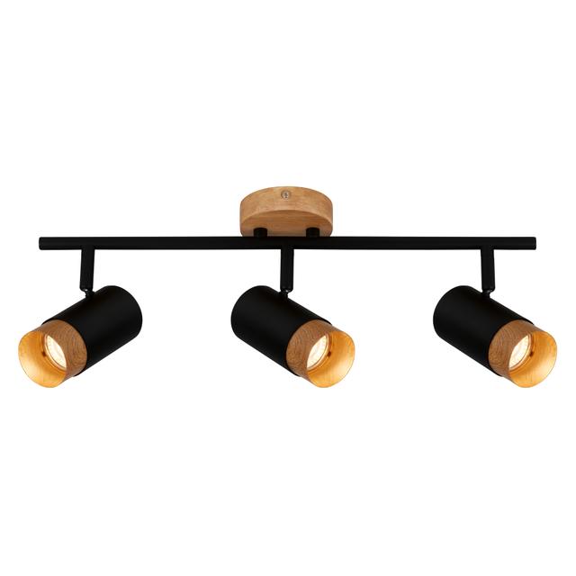 BARRA BRILONER PLEK 3 LUCI 3xGU10 FINO 9W METALLO NERO E LEGNO ORIENTABILE | Tecnomat BARRA BRILONER PLEK 3 LUCI 3xGU10 FINO 9W METALLO NERO E LEGNO ORIENTABILE - 2 | Tecnomat