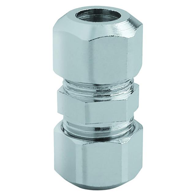 RACCORDO BICONO OTTONE CROMATO MANICOTTO Ø 10x10 mm | Tecnomat RACCORDO BICONO OTTONE CROMATO MANICOTTO Ø 10x10 mm | Tecnomat