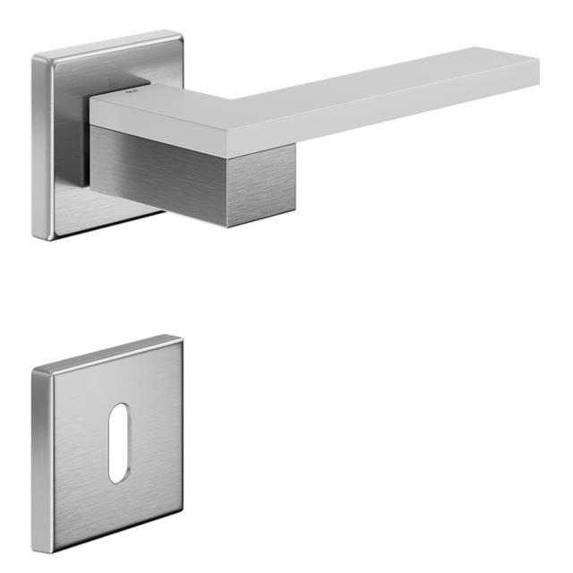 MANIGLIA A ROSETTA MARTINELLI - SIVIGLIA CROMO SATINATO/BIANCO QUADRO 8 mm | Tecnomat MANIGLIA A ROSETTA MARTINELLI - SIVIGLIA CROMO SATINATO/BIANCO QUADRO 8 mm | Tecnomat