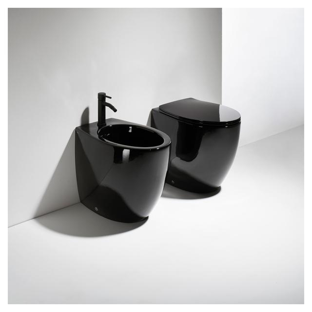VASO SERIE BORMIO FILO MURO A TERRA SCARICO MULTIPLO CERAMICA NERO LUCIDO SENZA BRIDA | Tecnomat VASO SERIE BORMIO FILO MURO A TERRA SCARICO MULTIPLO CERAMICA NERO LUCIDO SENZA BRIDA | Tecnomat