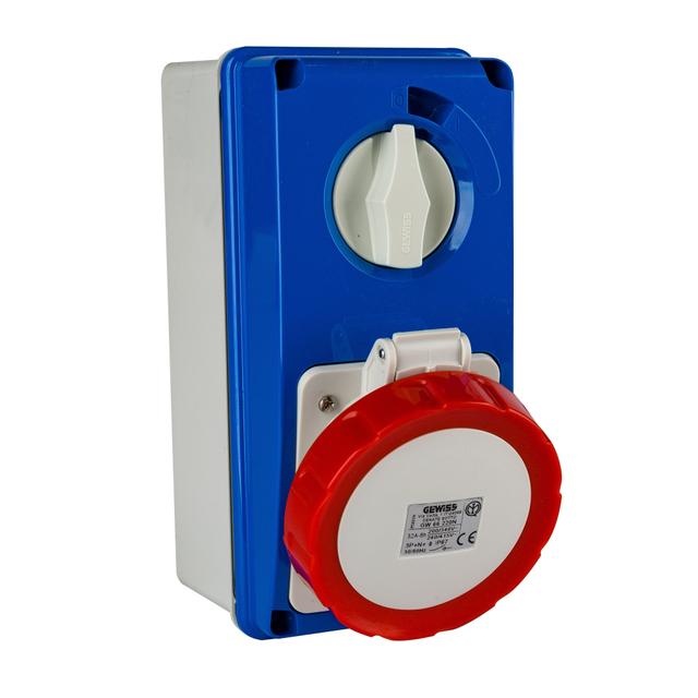 PRESA DA PARETE INTERBLOCCATA GEWISS 66220N 3P+N+T 32A 380/415V 6H IP67 | Tecnomat PRESA DA PARETE INTERBLOCCATA GEWISS 66220N 3P+N+T 32A 380/415V 6H IP67 | Tecnomat