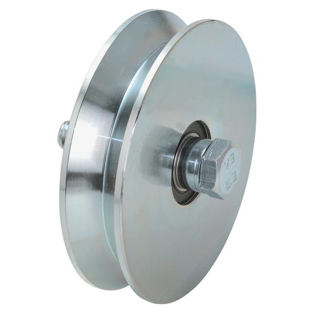 RUOTA CANCELLO 2 CUSCINETTI GOLA V Ø 140 mm PORTATA 550 kg ZINCATA TUBOLARE Ø 50 mm | Tecnomat RUOTA CANCELLO 2 CUSCINETTI GOLA V Ø 140 mm PORTATA 550 kg ZINCATA TUBOLARE Ø 50 mm - 2 | Tecnomat