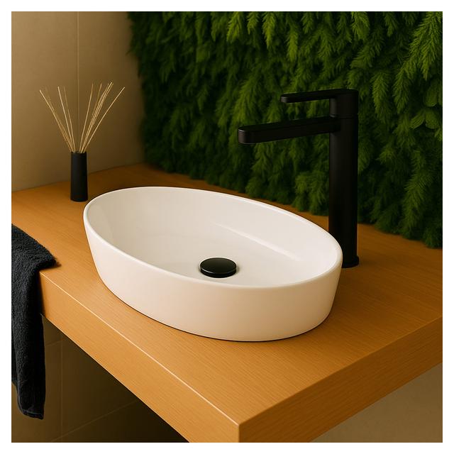LAVABO D'APPOGGIO BALA IN CERAMICA BIANCA OVALE 61,7x14x41,1 cm (LxHxP) | Tecnomat LAVABO D'APPOGGIO BALA IN CERAMICA BIANCA OVALE 61,7x14x41,1 cm (LxHxP) - 2 | Tecnomat