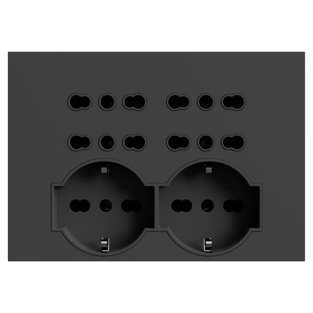 MULTIPRESA 4BOX 6 POSTI NERA PER SCATOLA 503 4 BIPASSO 2 SCHUKO UNIVERSALI 230V | Tecnomat MULTIPRESA 4BOX 6 POSTI NERA PER SCATOLA 503 4 BIPASSO 2 SCHUKO UNIVERSALI 230V - 2 | Tecnomat