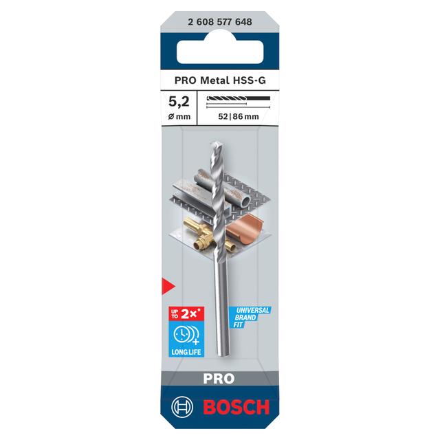 PUNTA BOSCH HSS RETTIFICATO Ø 5,2 mm PER METALLO PRO METAL HSS-G | Tecnomat PUNTA BOSCH HSS RETTIFICATO Ø 5,2 mm PER METALLO PRO METAL HSS-G - 2 | Tecnomat