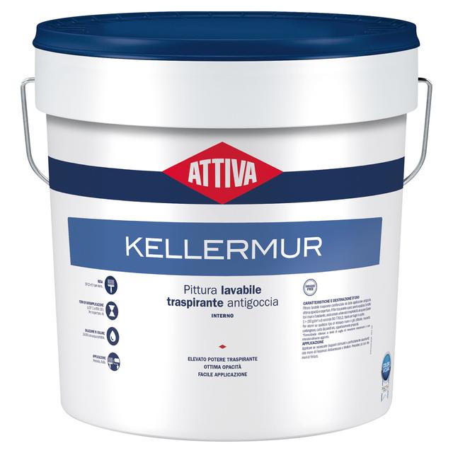 IDROPITTURA LAVABILE TRASPIRANTE ATTIVA 14 l KELLERMUR BIANCO 5-6 m² CON 1 l A 2 MANI | Tecnomat IDROPITTURA LAVABILE TRASPIRANTE ATTIVA 14 l KELLERMUR BIANCO 5-6 m² CON 1 l A 2 MANI | Tecnomat