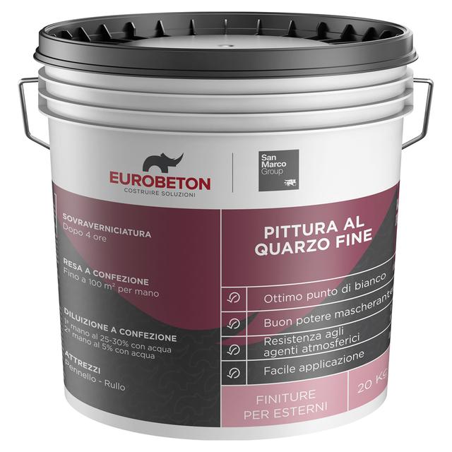 PITTURA QUARZO EUROBETON SANMARCO 20 kg BIANCO 2-2,5 m² CON 1 Kg A 2 MANI | Tecnomat PITTURA QUARZO EUROBETON SANMARCO 20 kg BIANCO 2-2,5 m² CON 1 Kg A 2 MANI | Tecnomat