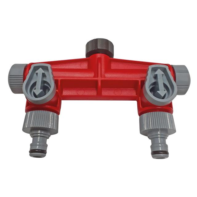 RUBINETTO 3/4''F 2+2 VIE 2 RUBINETTI + 2 USCITE IN PLASTICA IDEALE PER CENTRALINE | Tecnomat RUBINETTO 3/4''F 2+2 VIE 2 RUBINETTI + 2 USCITE IN PLASTICA IDEALE PER CENTRALINE - 2 | Tecnomat