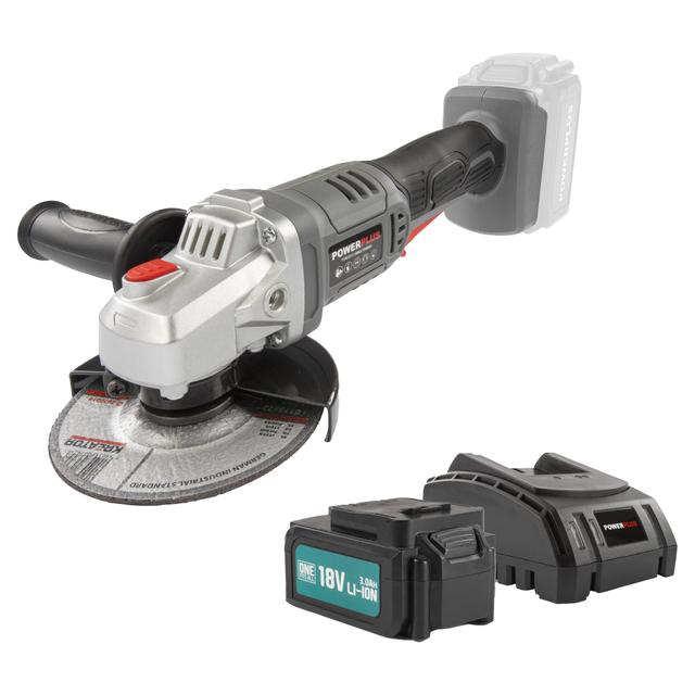 SMERIGLIATRICE POWERPLUS 115 mm 18 V POWEBAGS3 3 Ah 10000 giri/min PESO 3,5 kg | Tecnomat SMERIGLIATRICE POWERPLUS 115 mm 18 V POWEBAGS3 3 Ah 10000 giri/min PESO 3,5 kg | Tecnomat