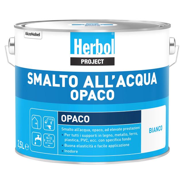 SMALTO ACQUA OPACO HERBOL BIANCO 2,5 l 10-12 m²/l PER MANO | Tecnomat SMALTO ACQUA OPACO HERBOL BIANCO 2,5 l 10-12 m²/l PER MANO - 2 | Tecnomat