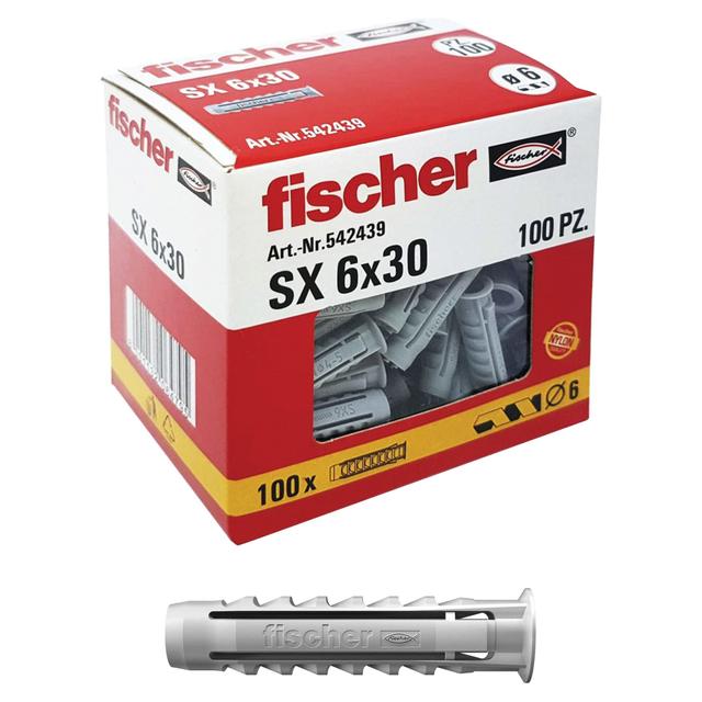TASSELLI NYLON FISCHER SX 6x30 mm 100 PEZZI | Tecnomat TASSELLI NYLON FISCHER SX 6x30 mm 100 PEZZI | Tecnomat