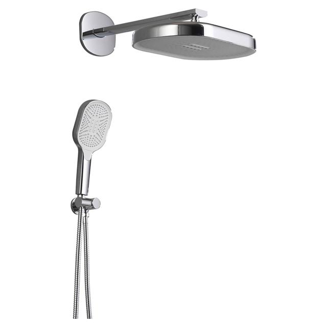KIT DOCCIA TECOM PLAZA CROMO BRACCIO 350 mm SOFFIONE ABS 360X250 mm E DOCCETTA 3 GETTI | Tecnomat KIT DOCCIA TECOM PLAZA CROMO BRACCIO 350 mm SOFFIONE ABS 360X250 mm E DOCCETTA 3 GETTI - 2 | Tecnomat