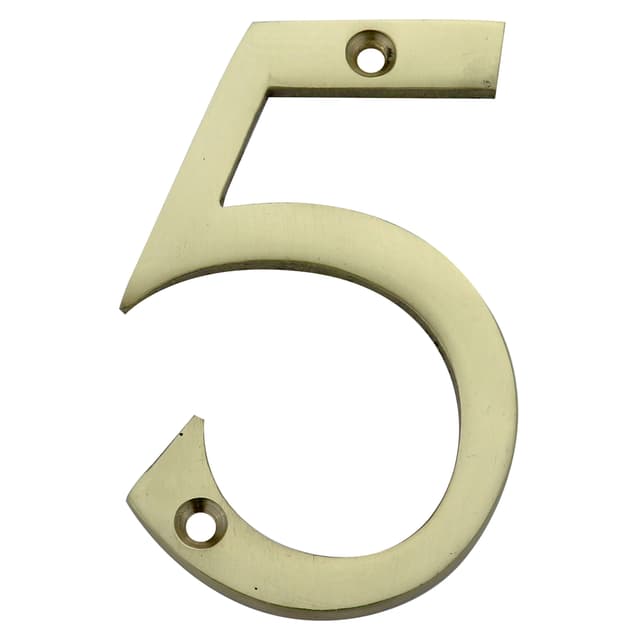 NUMERO INGLESE COTTALI ''5'' 75 mm OTTONE LUCIDO VERNICIATO | Tecnomat NUMERO INGLESE COTTALI ''5'' 75 mm OTTONE LUCIDO VERNICIATO - 2 | Tecnomat