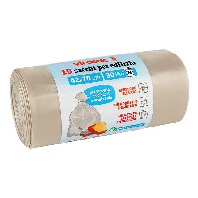 SACCO NEUTRO VIROSAC 42x70 cm PER RIFIUTI EDILI 30 l LDPE ROTOLO DA 15 PEZZI | Tecnomat SACCO NEUTRO VIROSAC 42x70 cm PER RIFIUTI EDILI 30 l LDPE ROTOLO DA 15 PEZZI - 2 | Tecnomat
