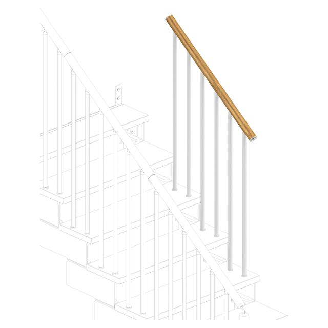 KIT RINGHIERA ESTERNA SCALA KOMPO 3 GRADINI RETTILINEI ACCIAIO BCO - LEGNO NATURALE | Tecnomat KIT RINGHIERA ESTERNA SCALA KOMPO 3 GRADINI RETTILINEI ACCIAIO BCO - LEGNO NATURALE | Tecnomat