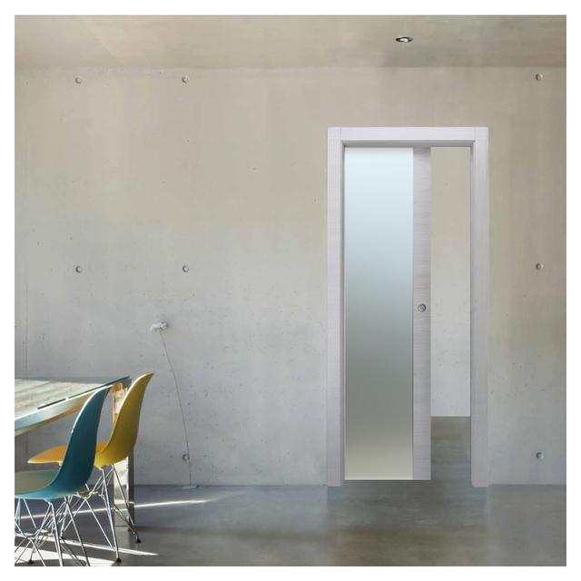 PORTA DA INTERNO SCORREVOLE INTERNO MURO VETRATA ARGENTA ZANINI 80x210 cm (LxH) REVERSIBILE | Tecnomat PORTA DA INTERNO SCORREVOLE INTERNO MURO VETRATA ARGENTA ZANINI 80x210 cm (LxH) REVERSIBILE | Tecnomat